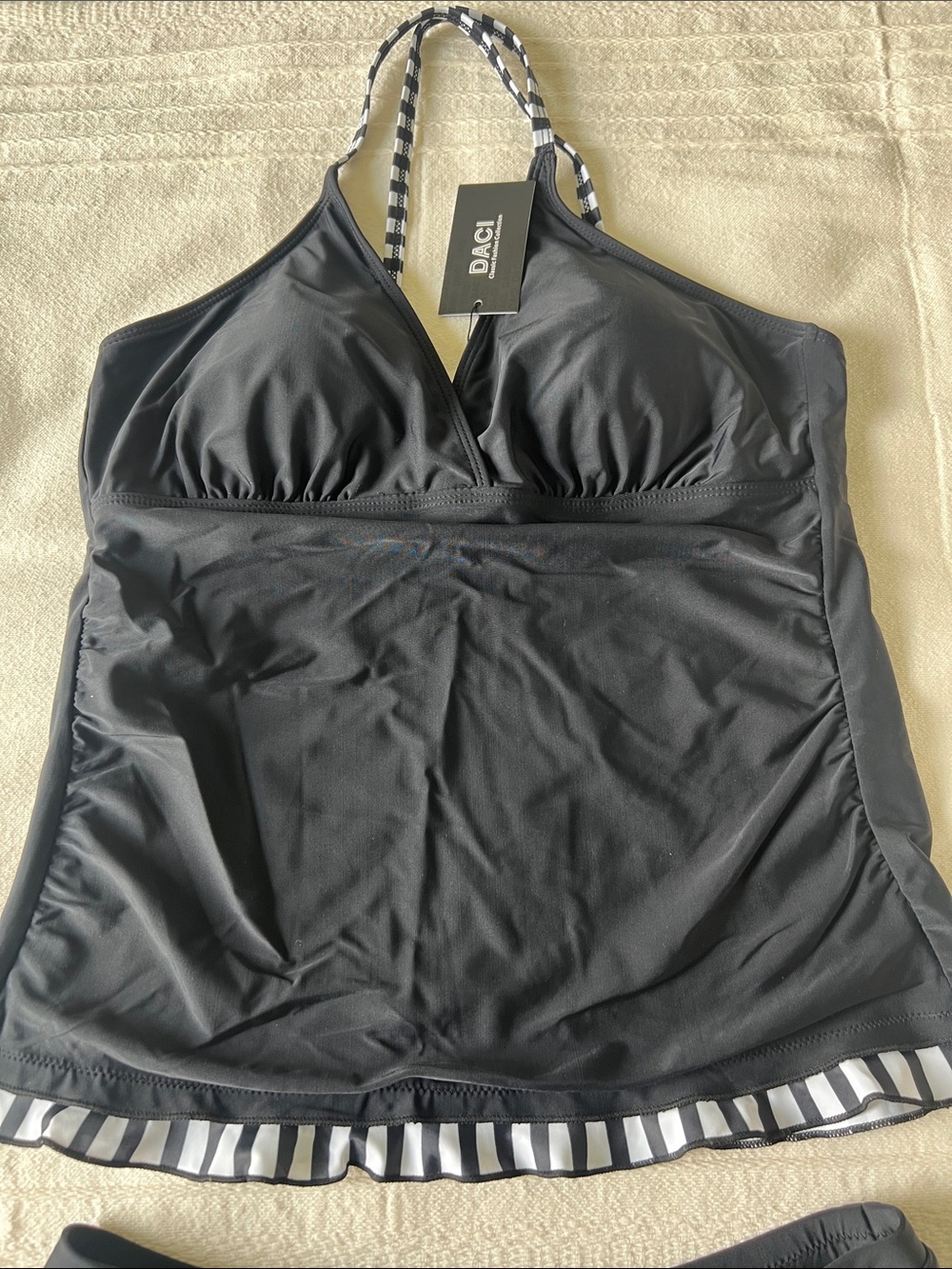 NWT Black Women's Tankini Top & Swim Skirt Set - Daci - Picture 2 of 9
